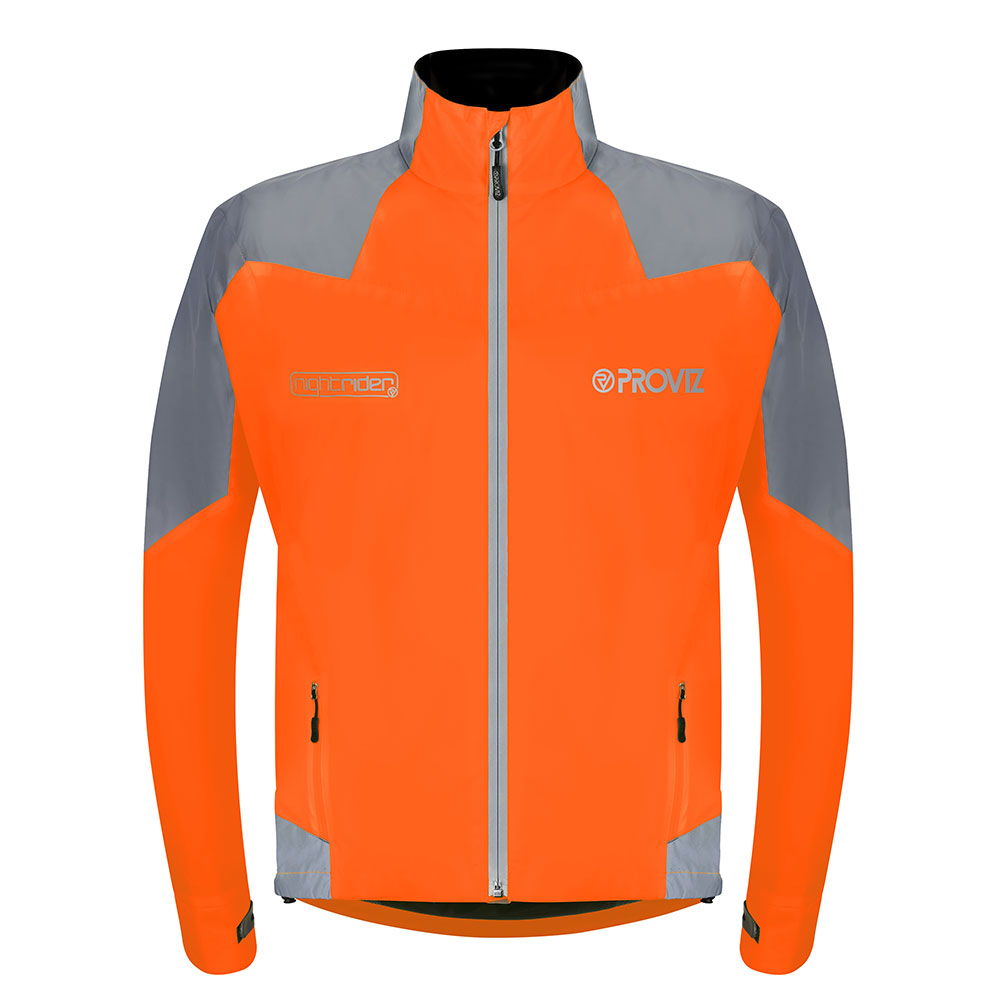 An image of Cycling Reflective & Waterproof Jacket - Men's - Medium - Proviz - Nightrider - ...