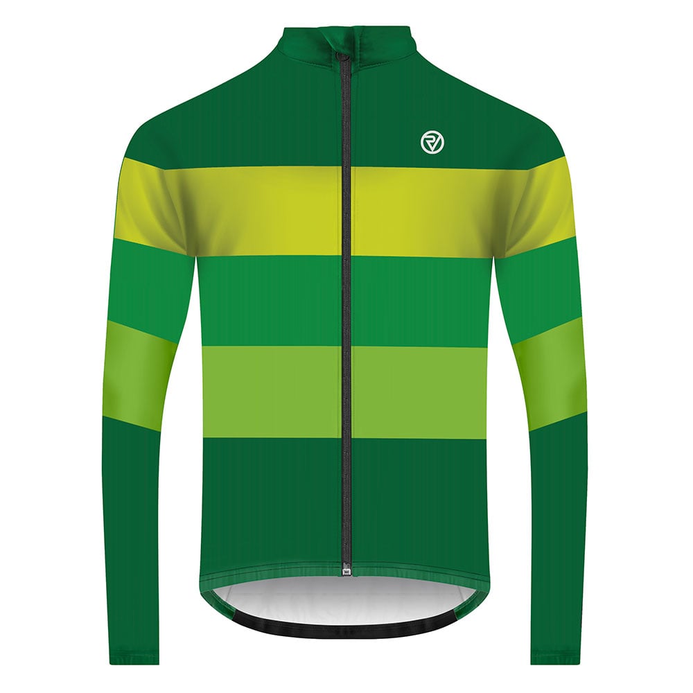 An image of Retro Long Sleeve Cycling Jersey - Men's - Medium - Proviz - Classic - Green