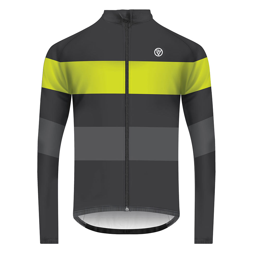 An image of Retro Long Sleeve Cycling Jersey - Men's - Large - Proviz - Classic - Yellow