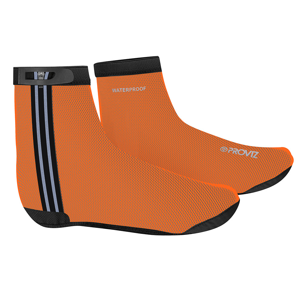 An image of Reflective Cycling Overshoes - Unisex - XL - Proviz - Reflect360 - Orange