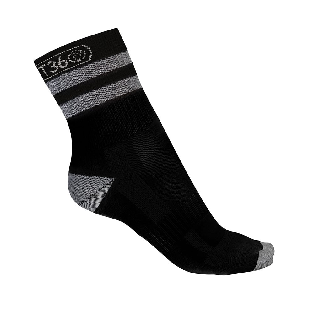 An image of Reflective Short Running Socks - Unisex - 4-6 - Proviz - Classic - Black