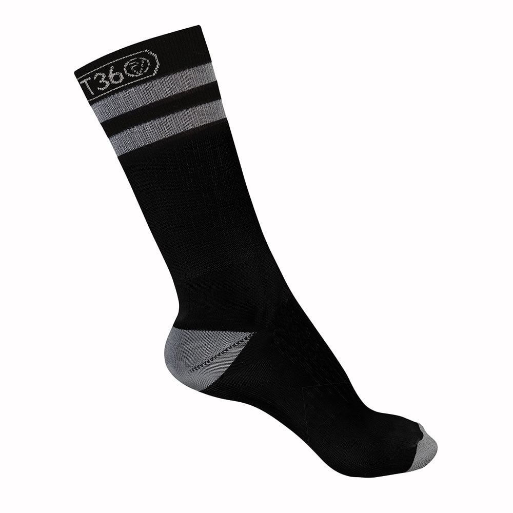 An image of Reflective Mid Length Running Socks - Unisex - UK 6.5-8.5 / -42 - Proviz - Class...