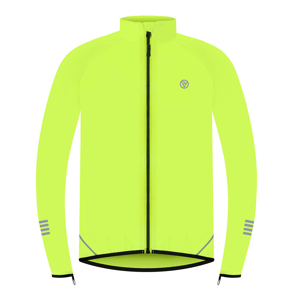 An image of Yellow Windproof Packable Cycling Jacket - Men's - 4XL - Proviz - Classic