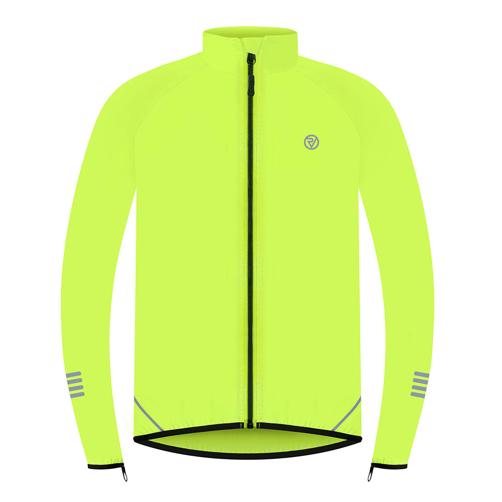 An image of Yellow Windproof Packable Cycling Jacket - Men's - Small - Proviz - Classic