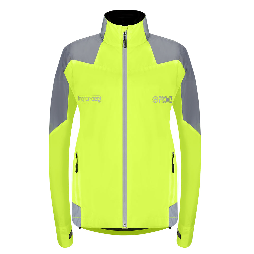 An image of Cycling Reflective & Waterproof Jacket - Women's - US 10 / UK 14 - Proviz - Nigh...