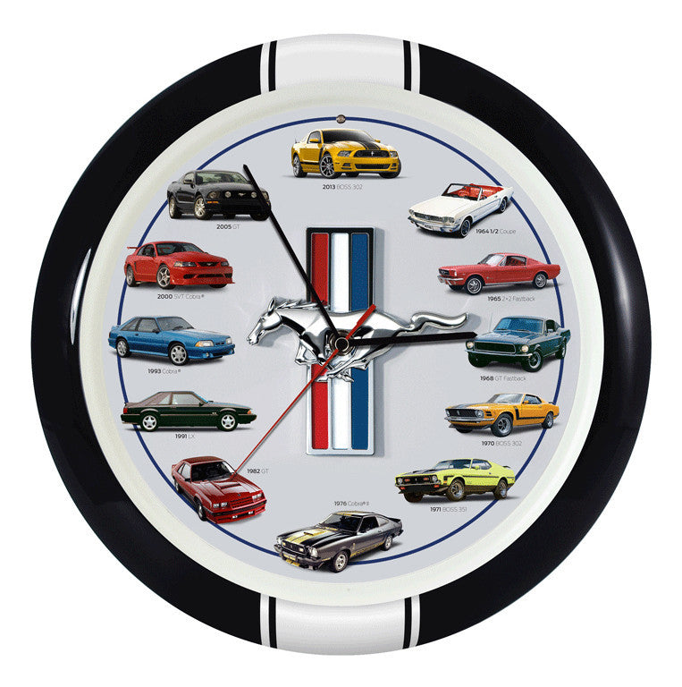 13" History of Mustang Clock - Eros
