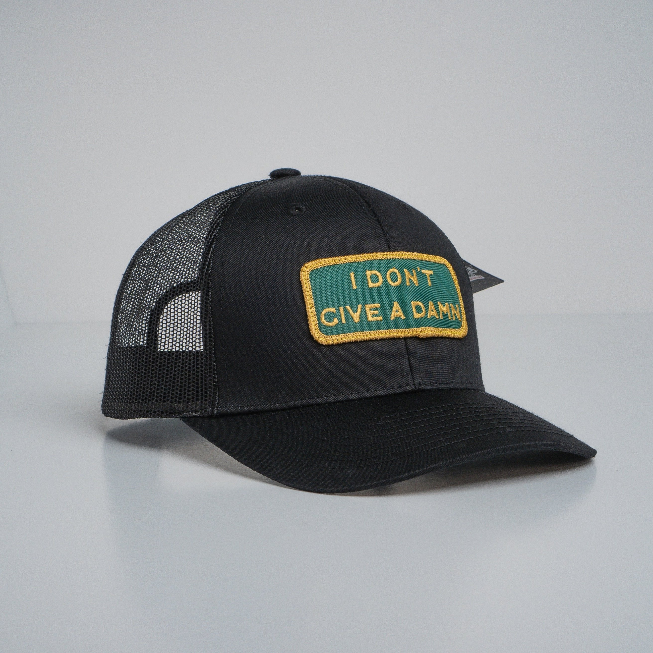 "I DON'T GIVE A DAMN" Black Trucker hat - Black Dog Overland product image