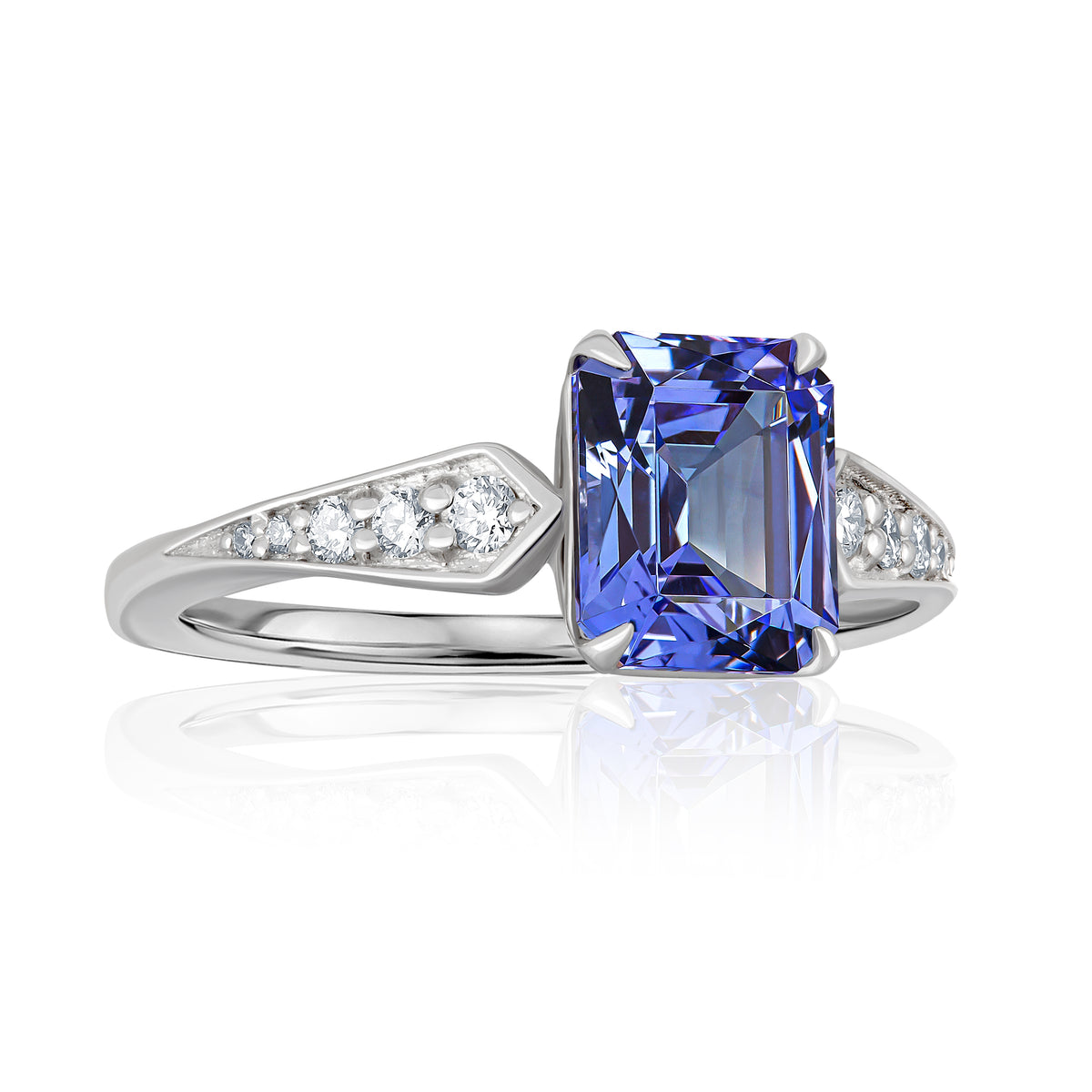 platinum tanzanite and diamond ring