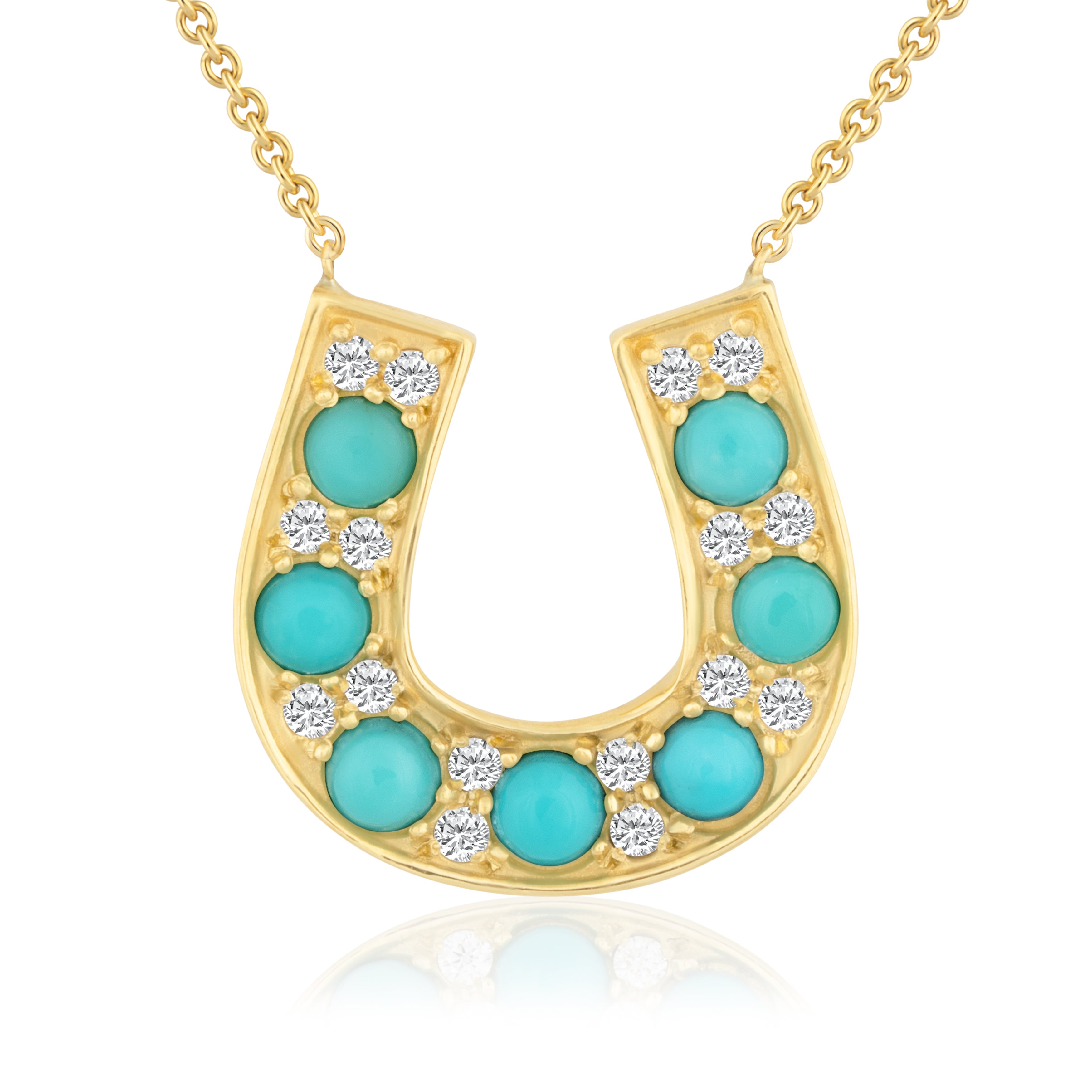 TURQUOISE DIAMOND HORSESHOE NECKLACE