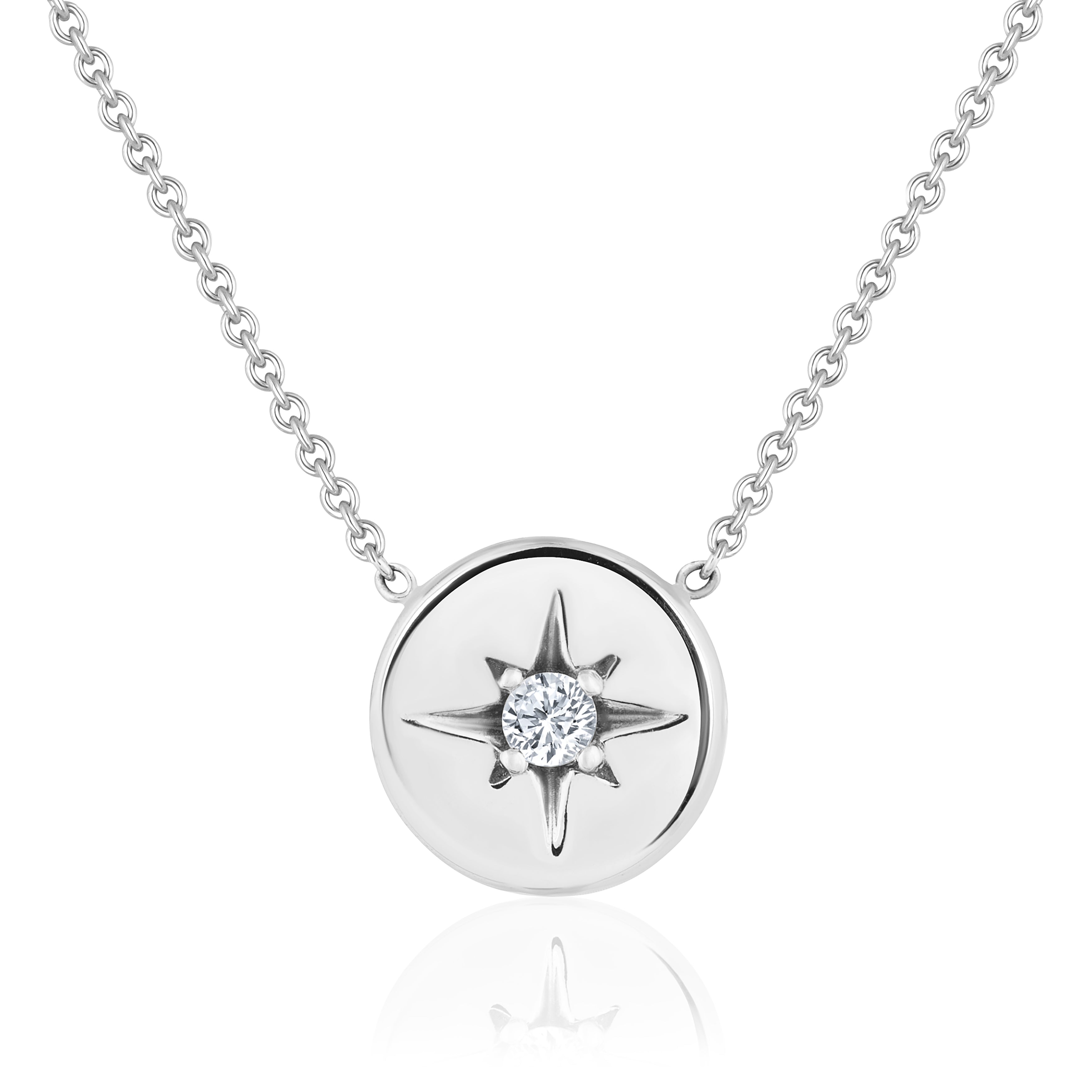 DIAMOND LUCKY STAR NECKLACE - WHITE GOLD