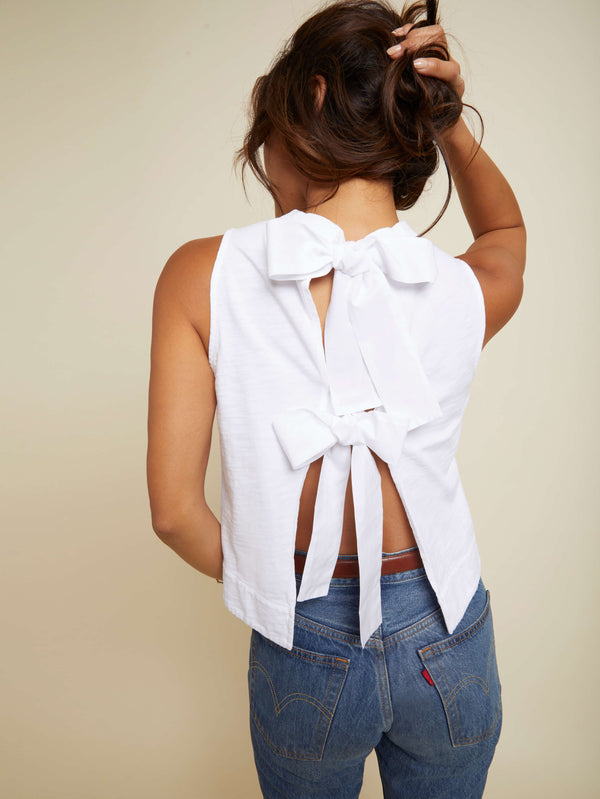 Tenia Satin Halter Tie Back Cowl Neck Top - White – Girls Will Be Girls