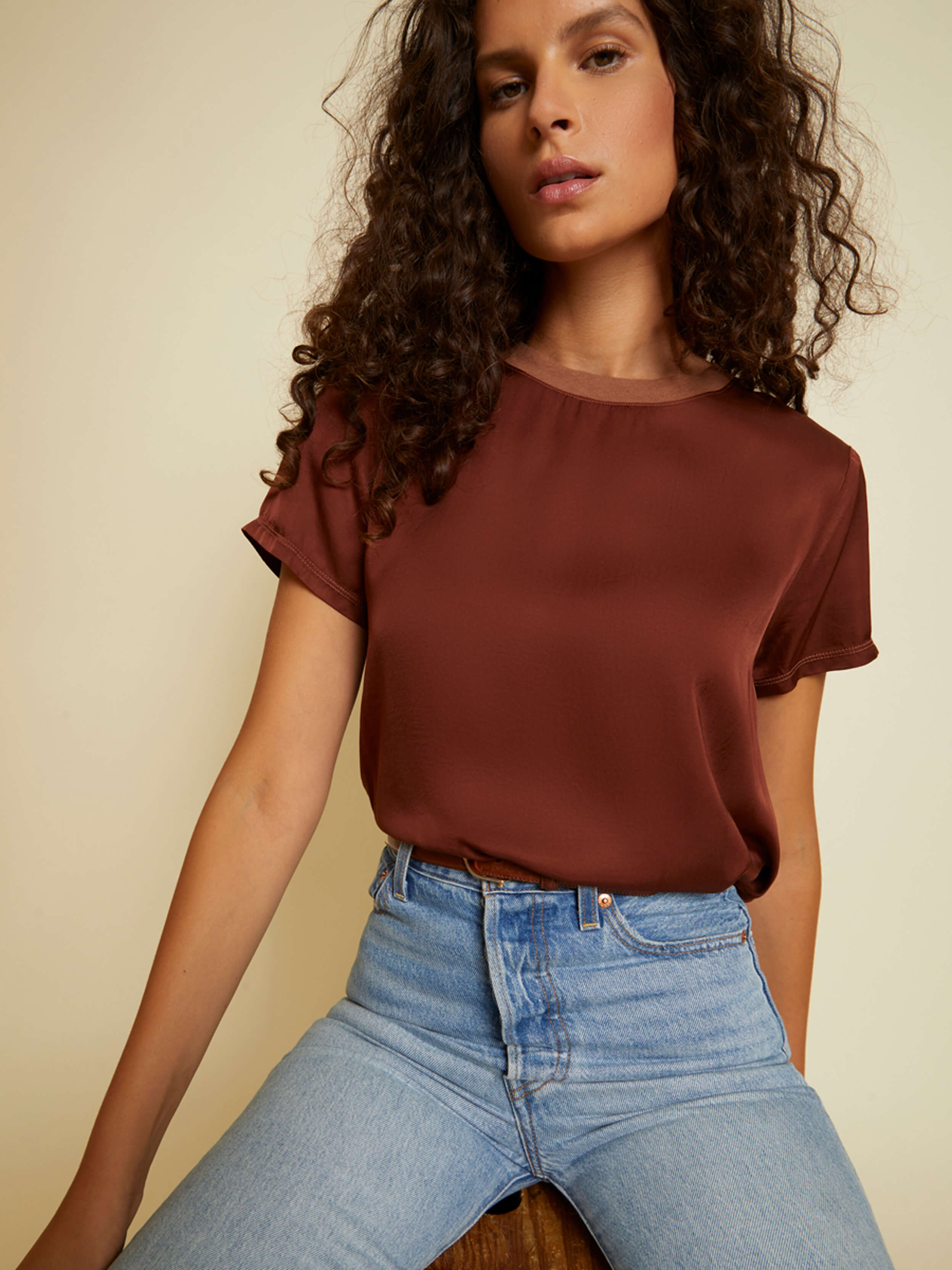 Marie Sateen Boxy Crop | NATION LTD