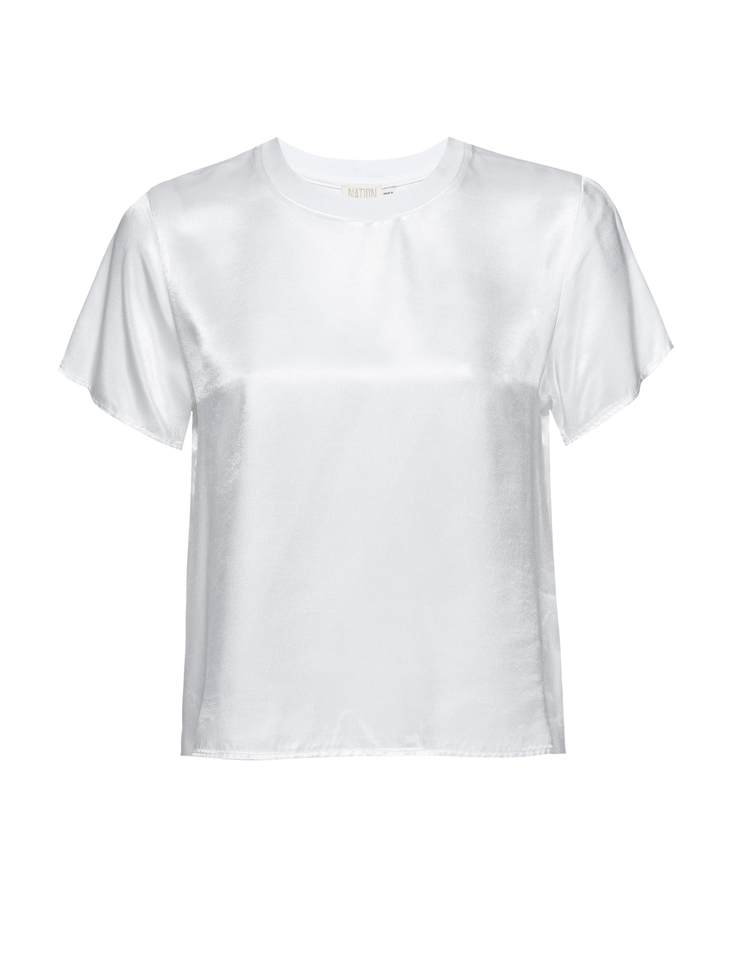 Marie Satin Boxy Crop Top | NATION LTD