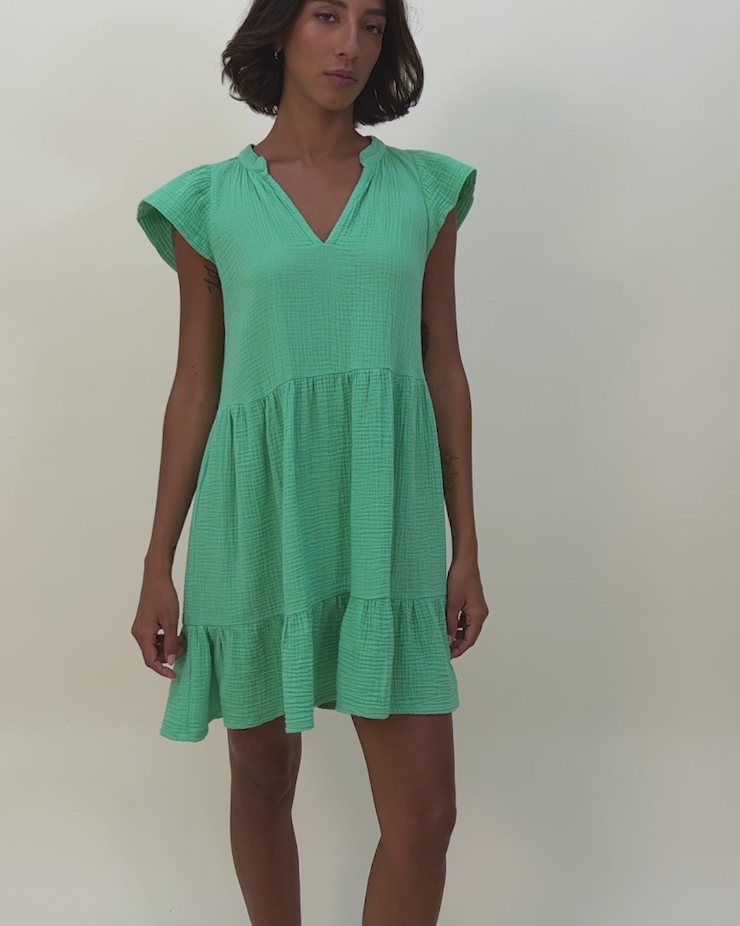 Tejiojio Summer Dress for Women Waist Tie Ruffle Mini Tie Back Dress  Sleeveless Casual Midi Dresses Army Green at  Women's Clothing store