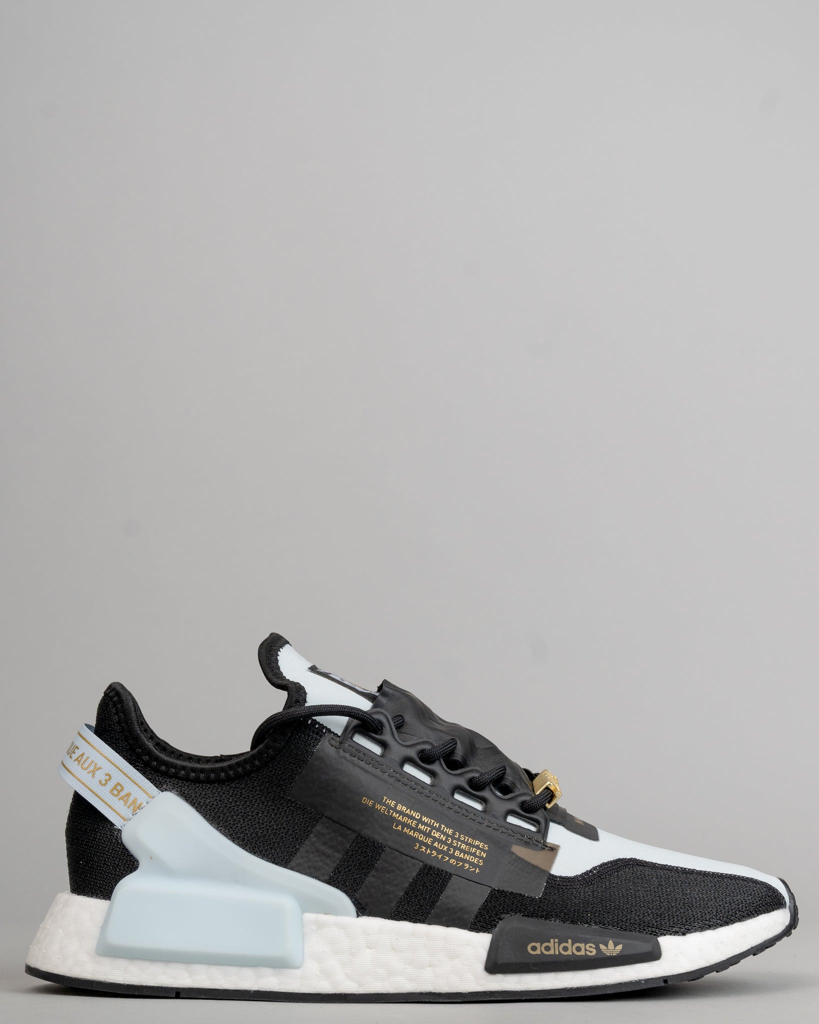 nmd white black gold