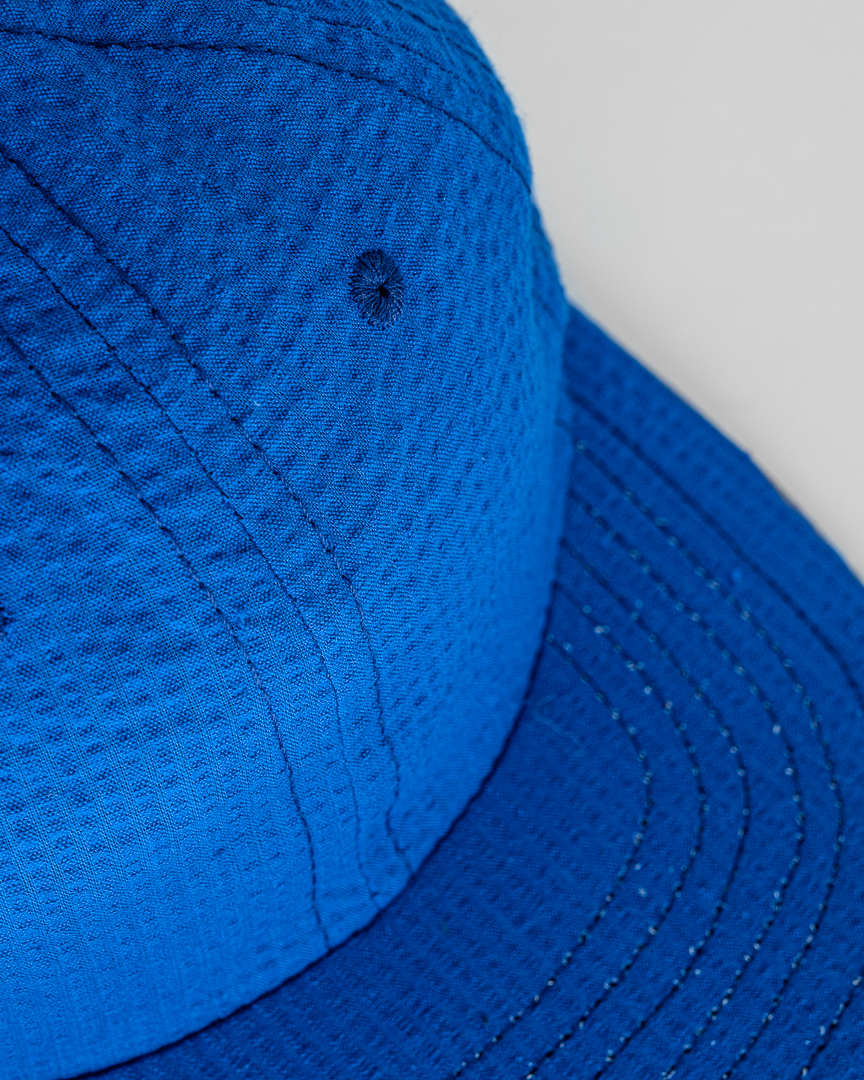 Six Panel Seersucker Cap Blue