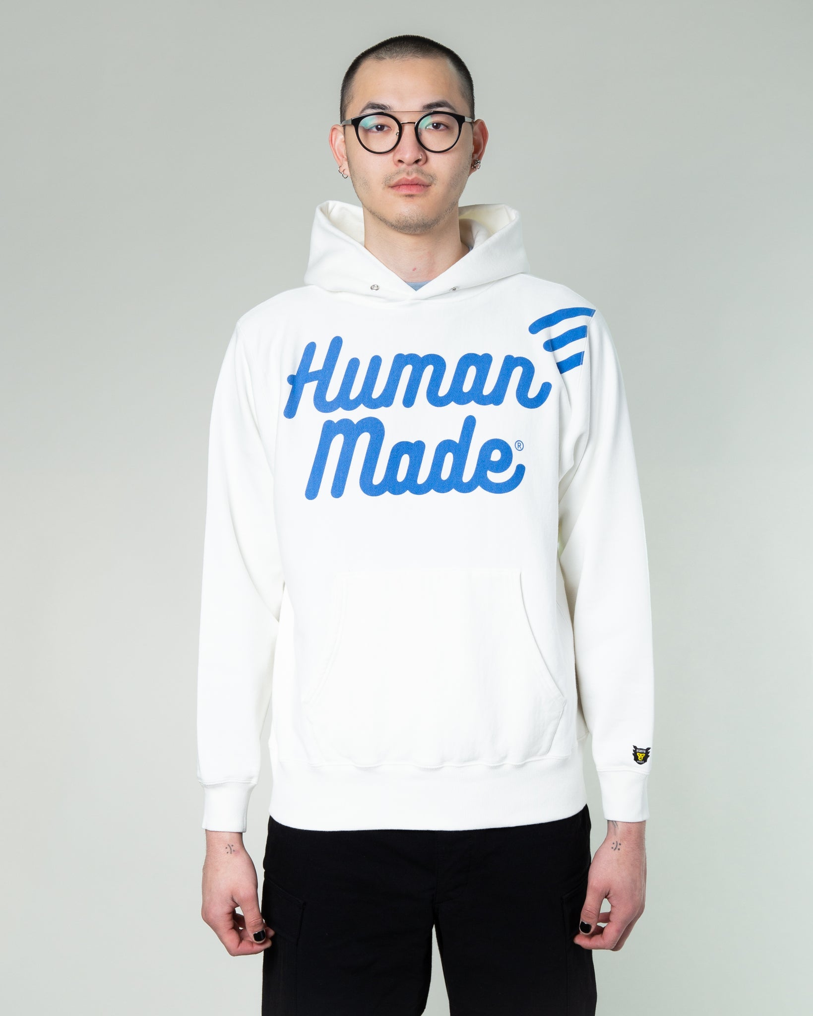 human made pizza hoodie blue