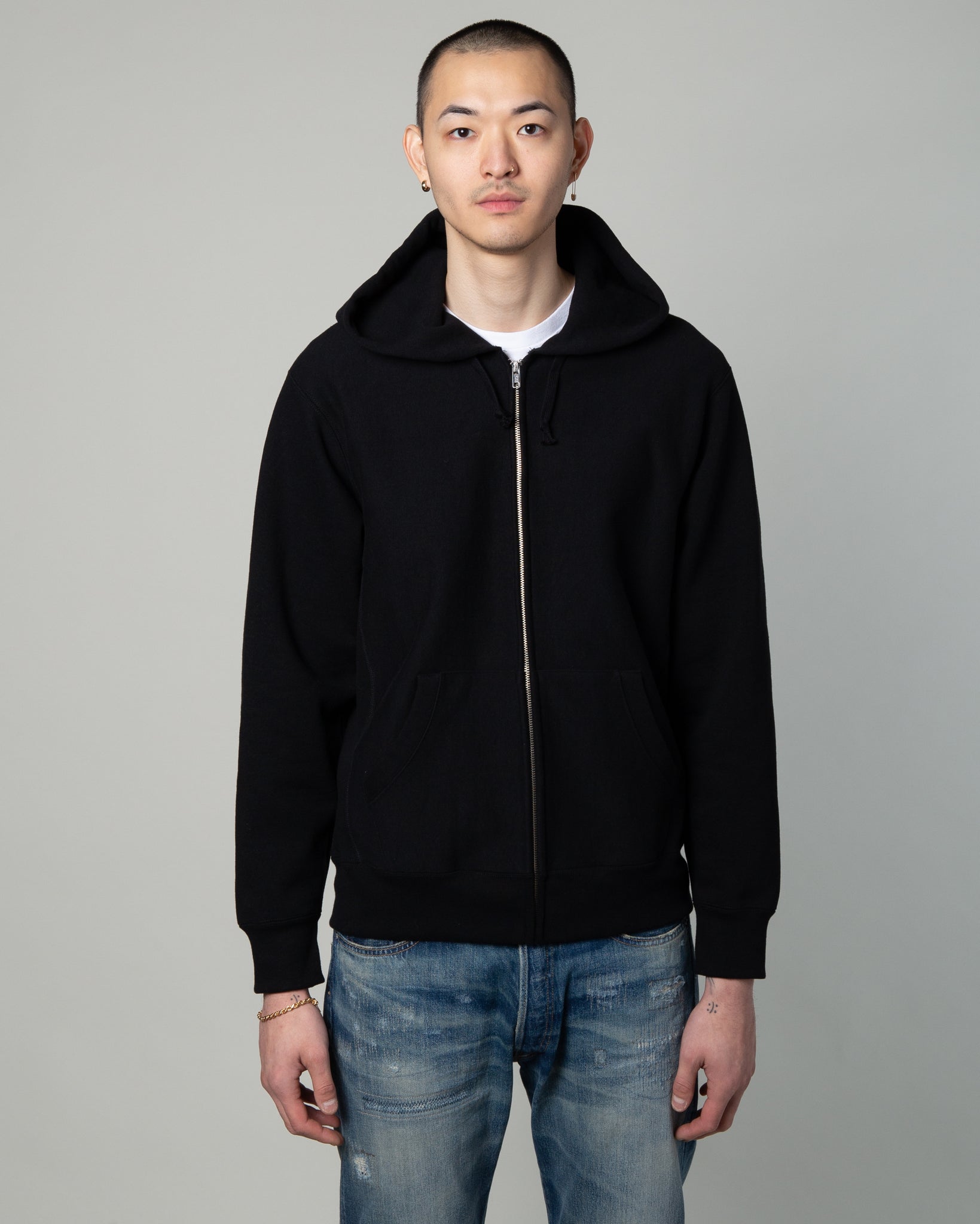 heavyweight full zip hooded sweatshirt