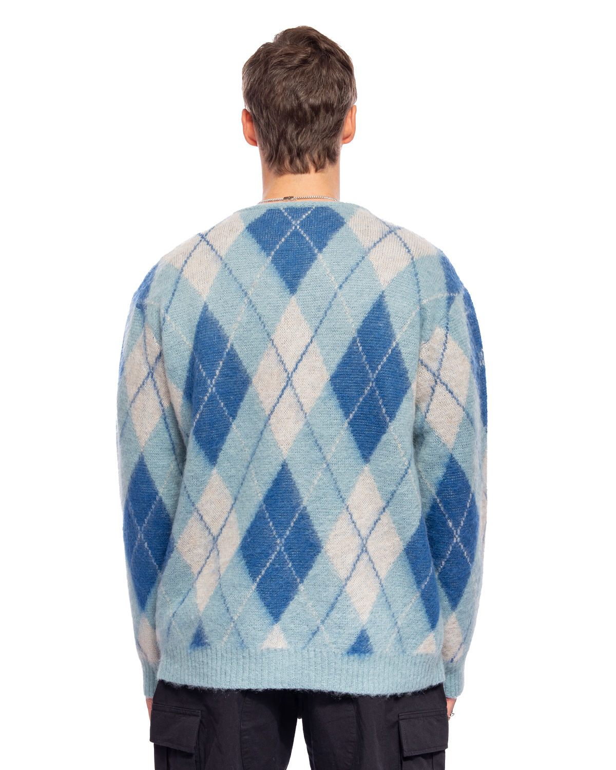 SALE／30%OFF Needles – Mohair CARDIGAN Cardigan-Argyle-Lt.Blue