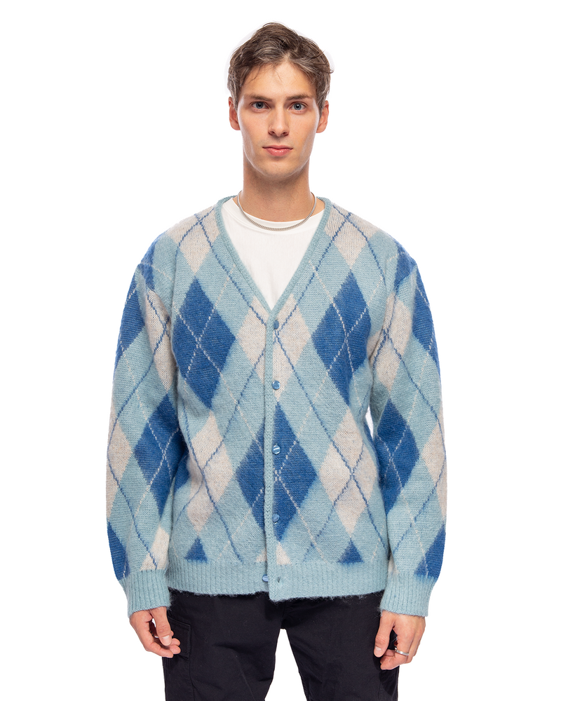 Needles Mohair Cardigan-Argyle-Lt.Blue S