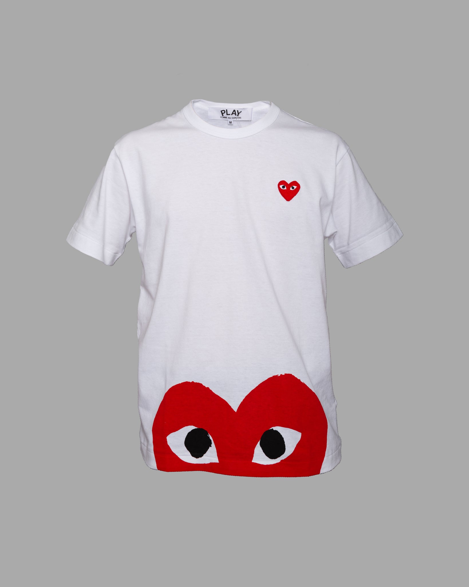 white tee shirt with red heart