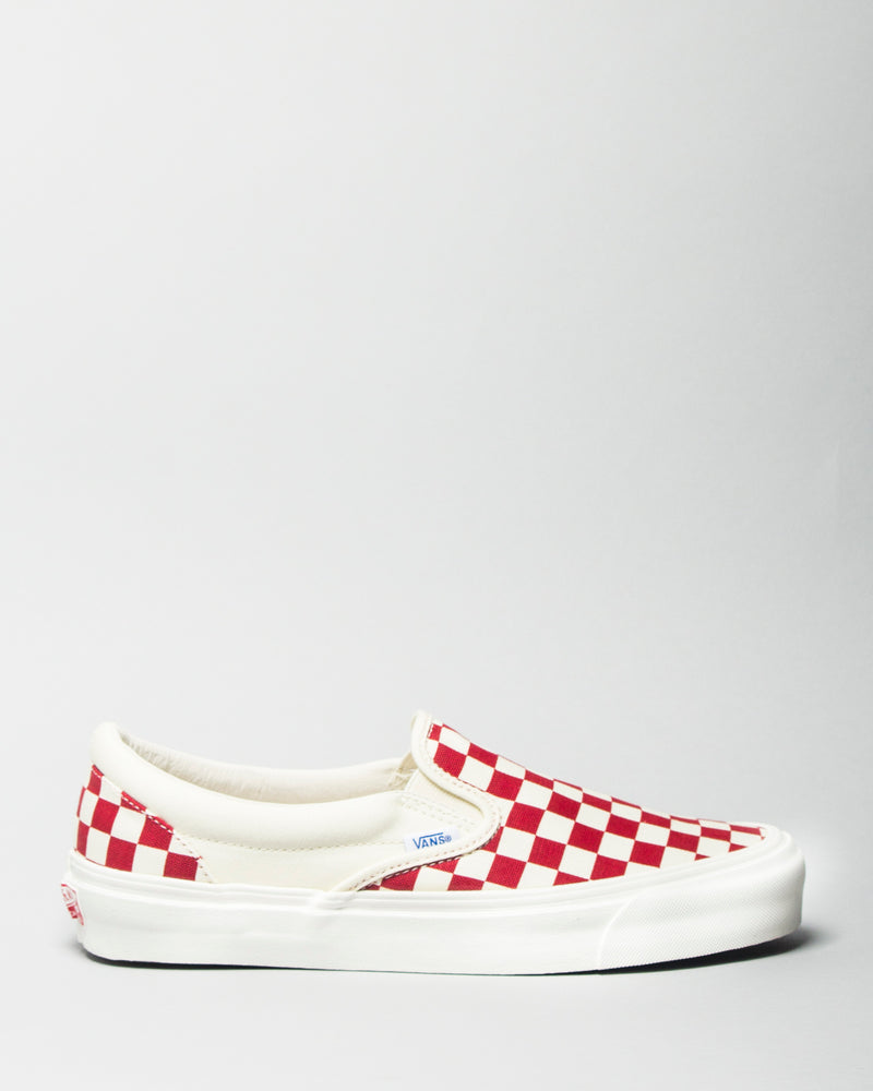 vans slip on red