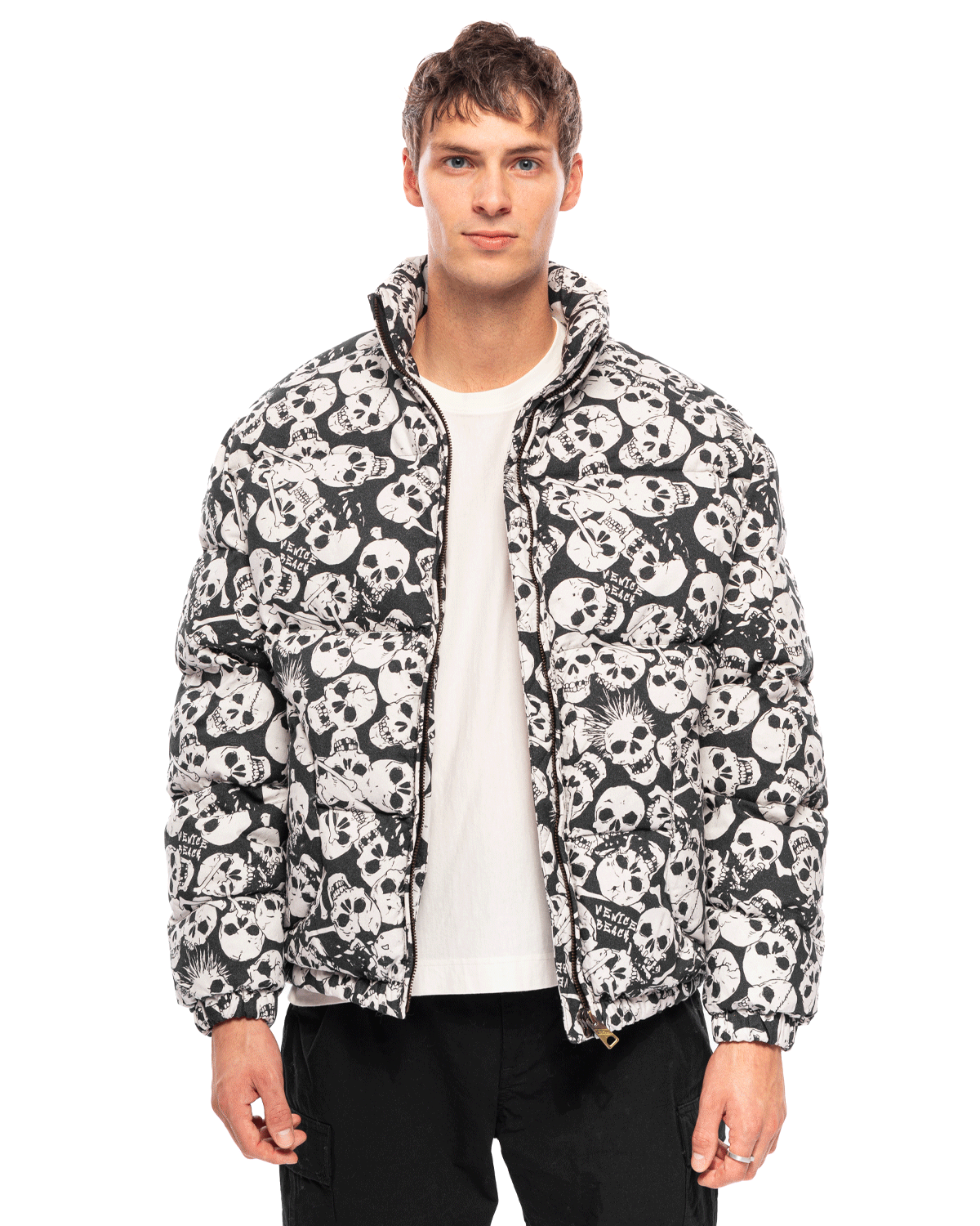 ERL SKULL PRINTED VINTAGE FLEECE HOODIE-