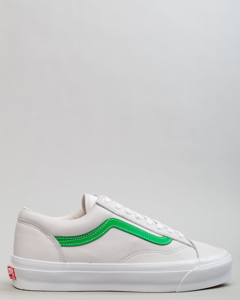 white vans with green stripe