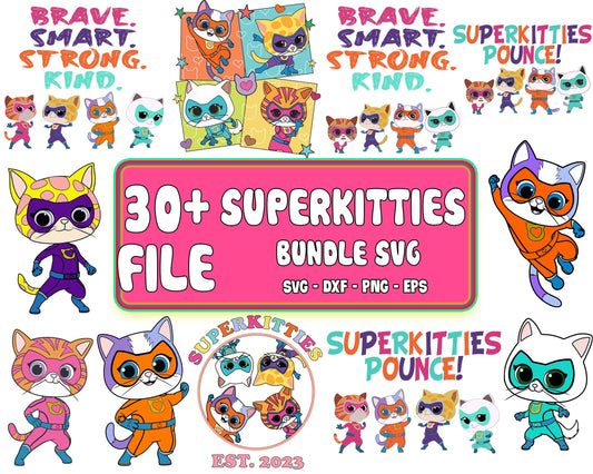 7 file superkitties bundle svg ,Hero Kitties Super Cats Brav - Inspire  Uplift