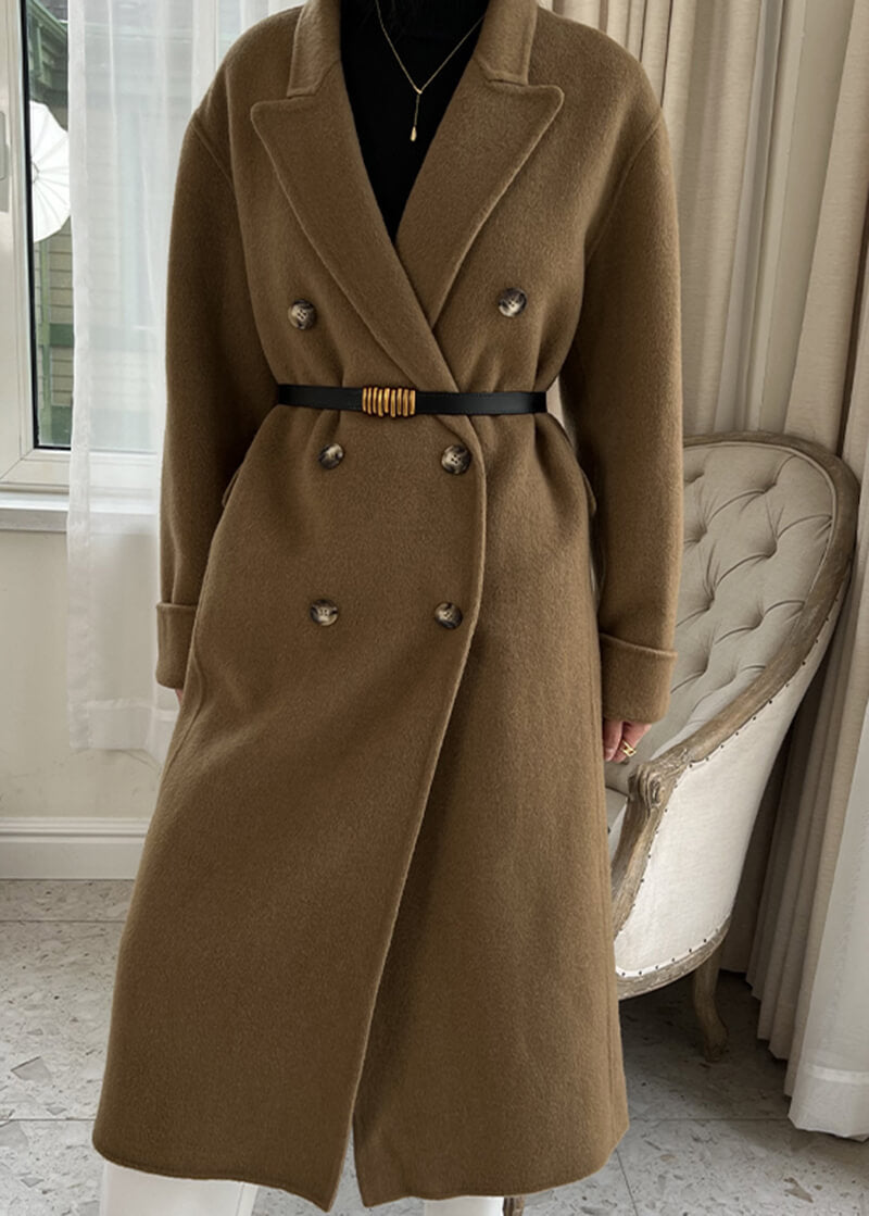 June Oversize Two Button Wool Fur Long Teddy Coat