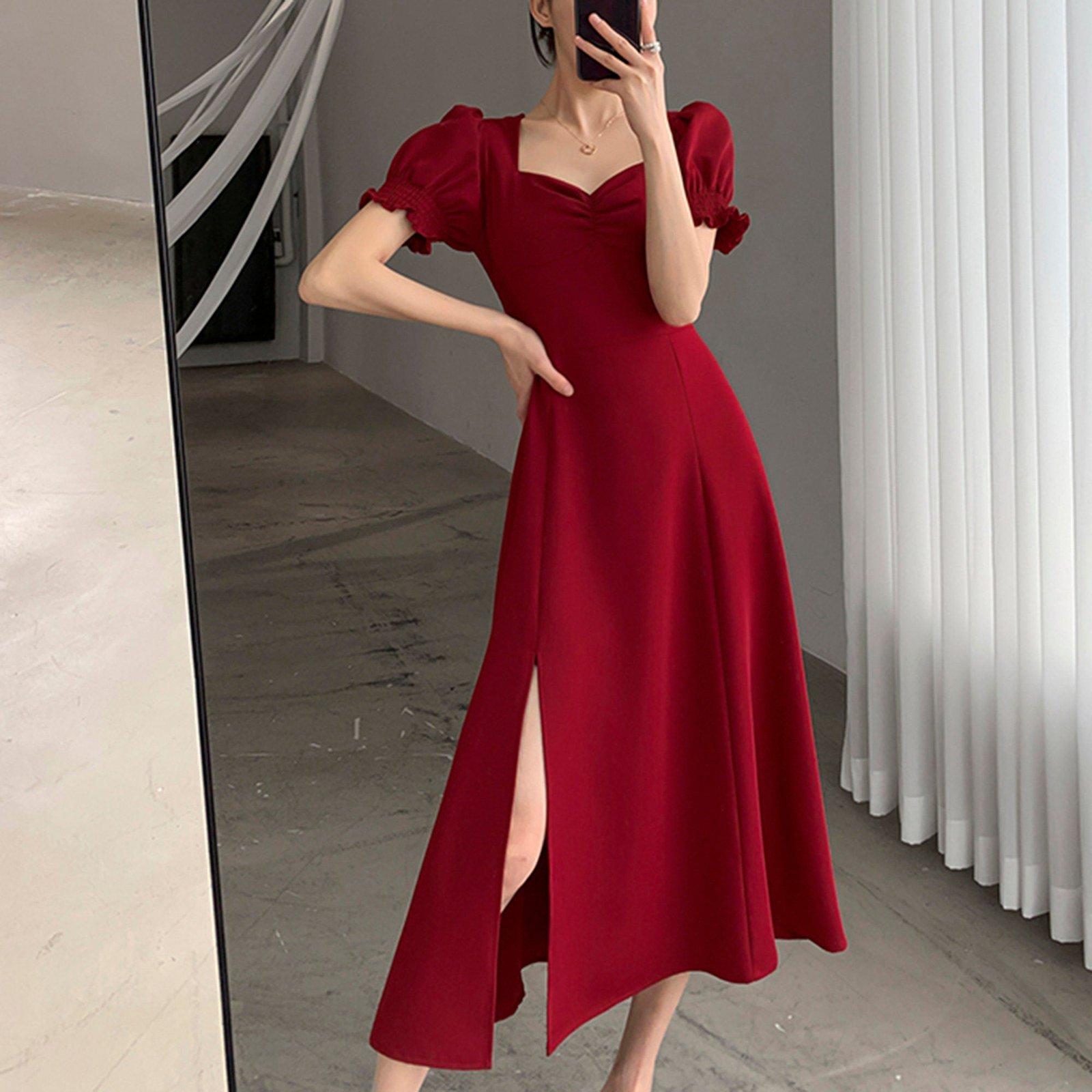 Sweetheart Short Sleeve Fit & Flare Dress | Vivian Seven