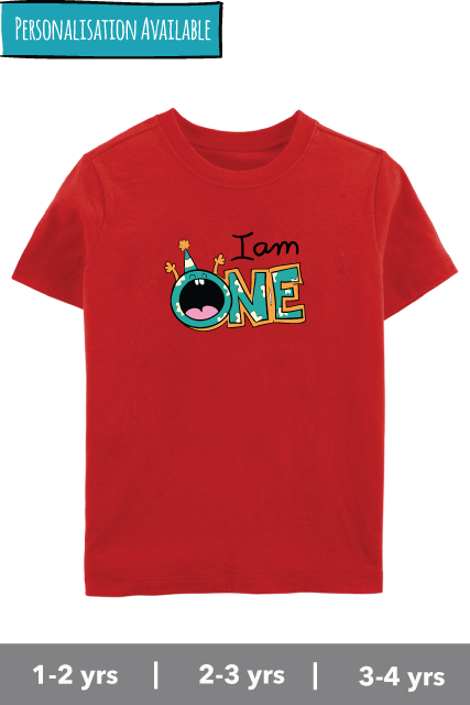 I Am One - Tee | Buy online fun and quirky First birthday T-shirt ...