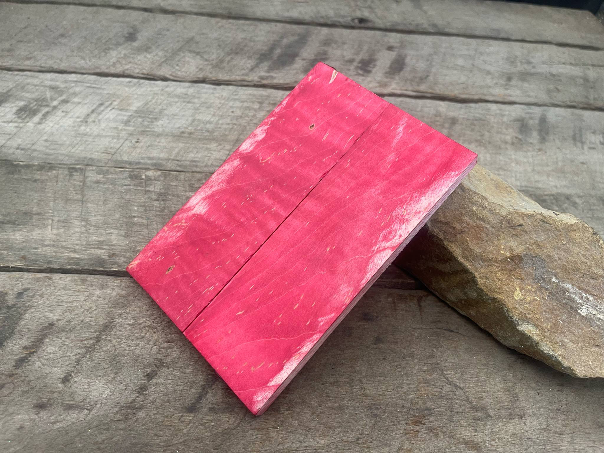 Stabilized Red Curly Maple - Knife Handles