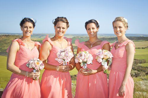 Kate's BMs wearing their bridesmaid dresses
