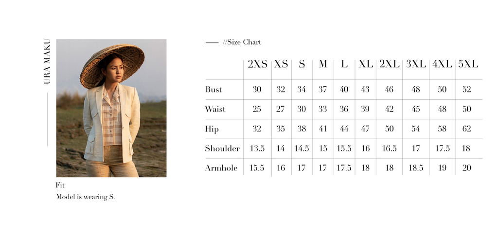 Ura Maku Size Chart