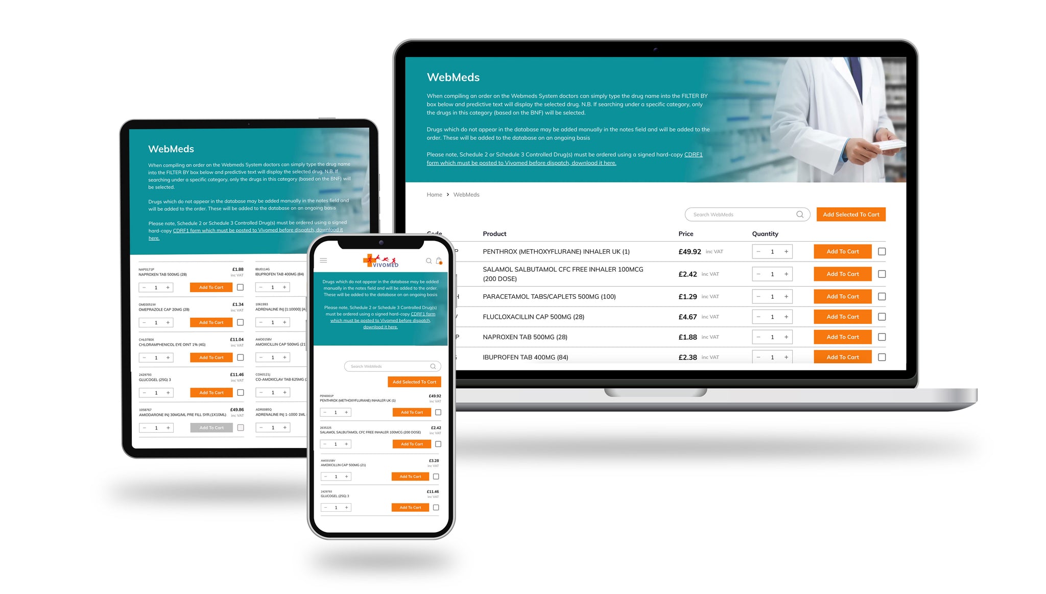 Webmeds Vivomed Pharmaceutical Ordering Portal