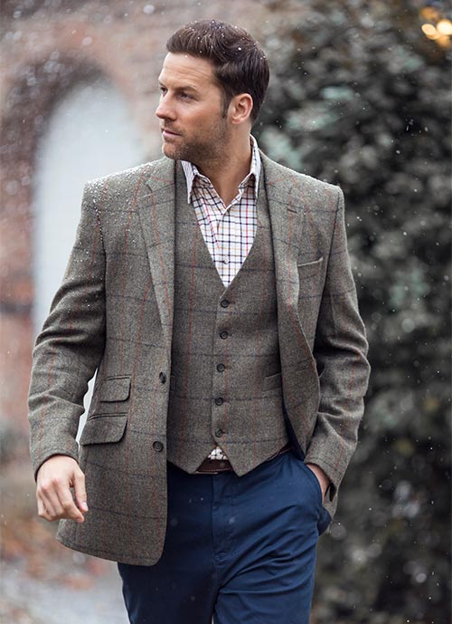 Grey Tweed Blazer And Waistcoat | vlr.eng.br