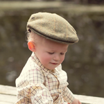 Gorra plana de tweed para niño