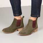 Bottines Chelsea en daim pour femme