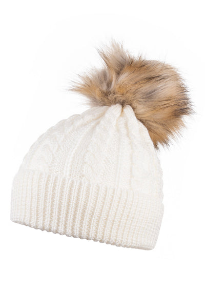 cream pom pom hat