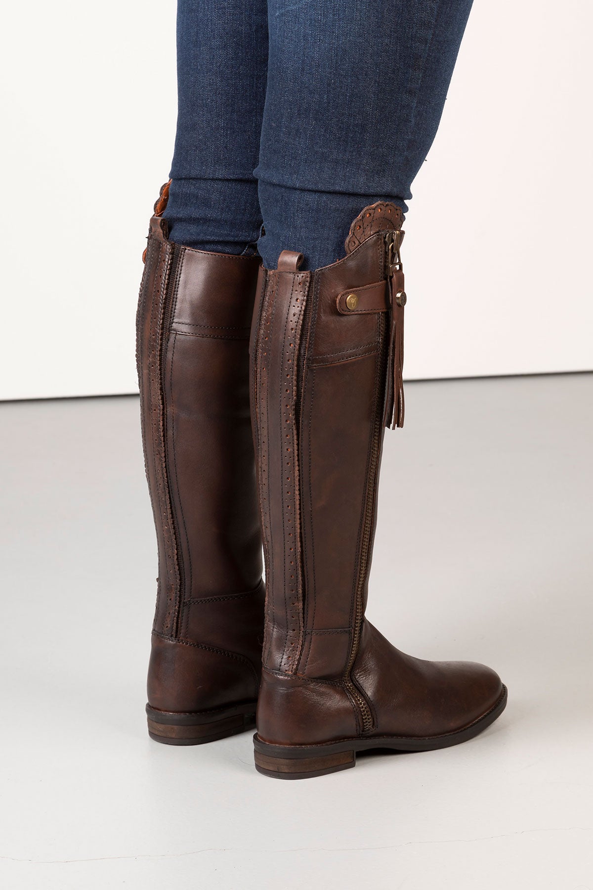 tall brown leather boots