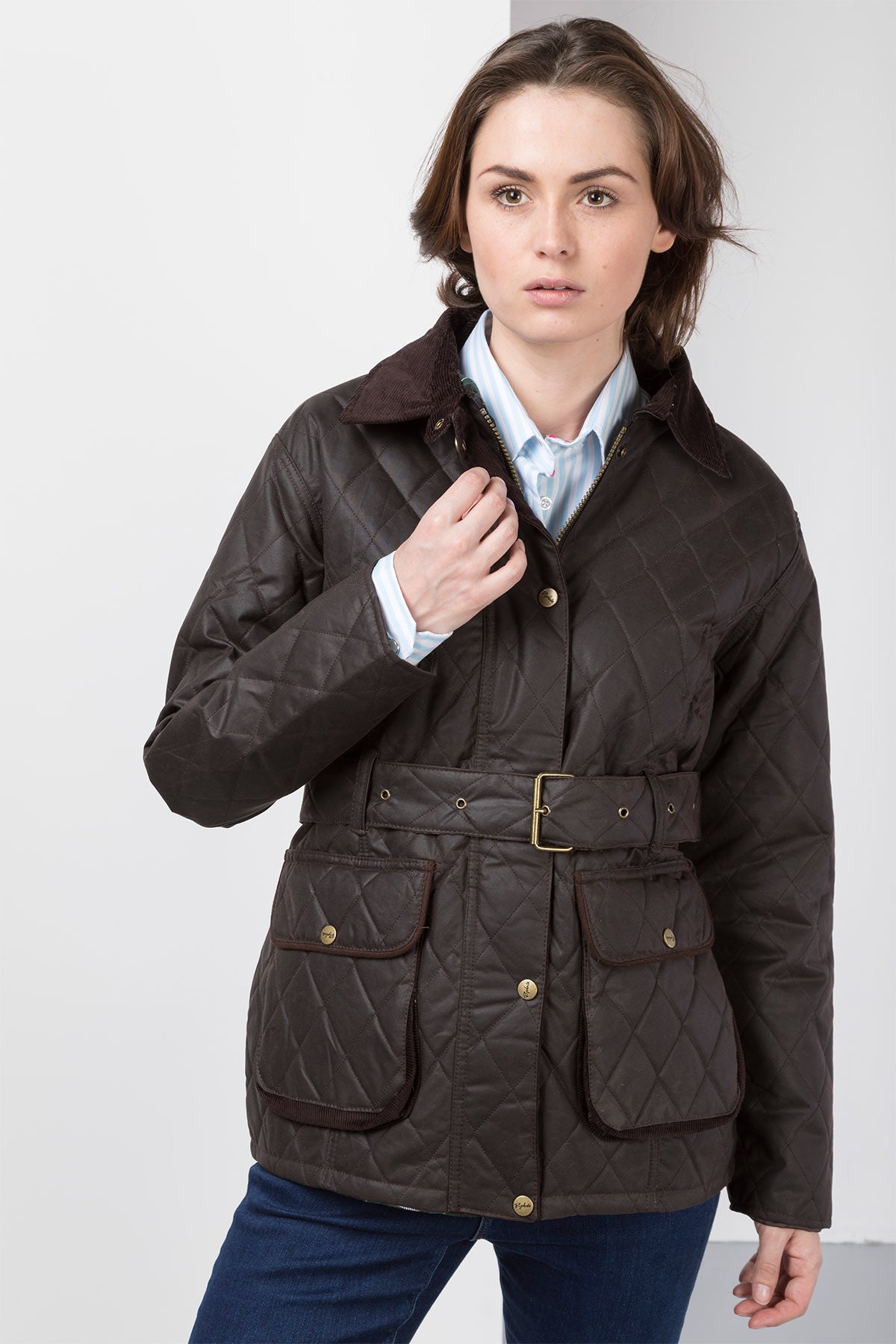 Ladies Belted Diamond-Quilted Wax Jacket UK | Rydale