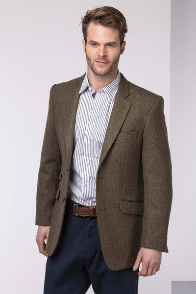 herringbone blazer brown