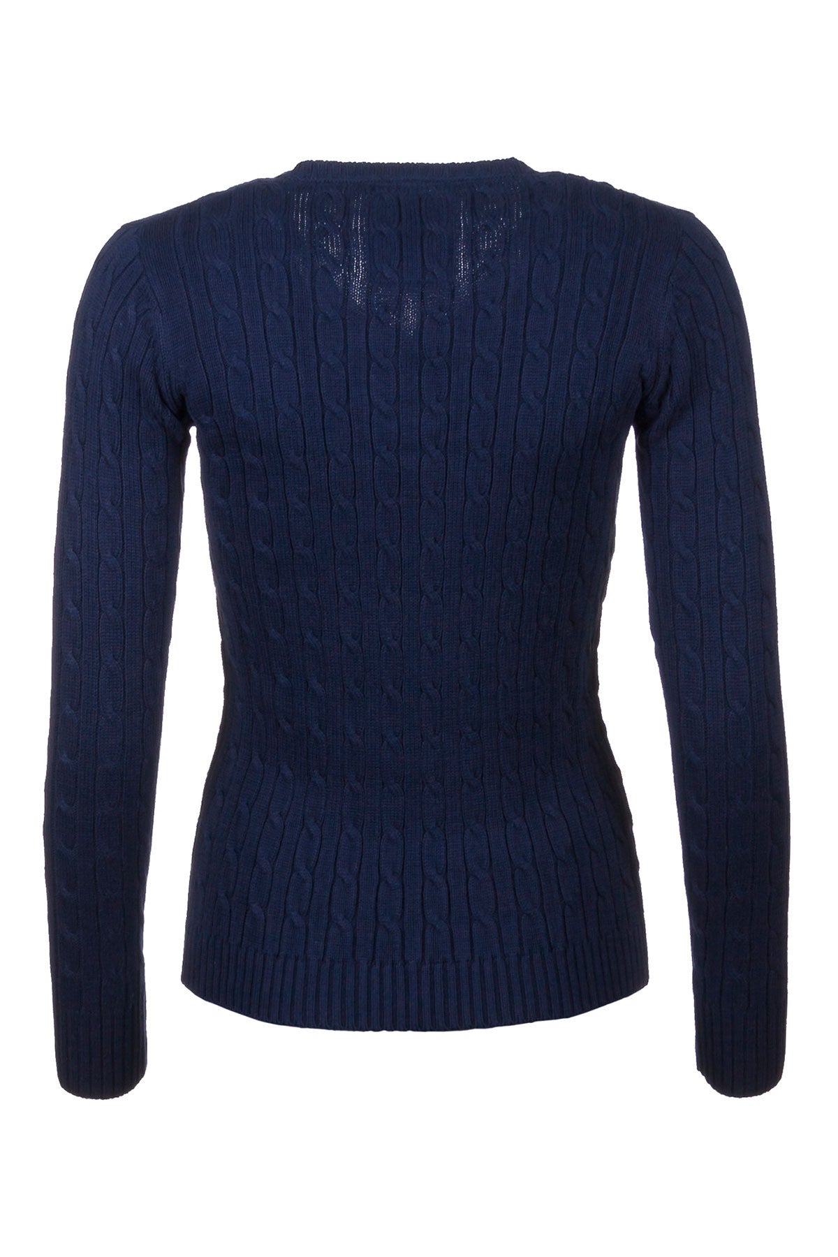 Ladies Cable Knit V Neck Jumper UK Rydale