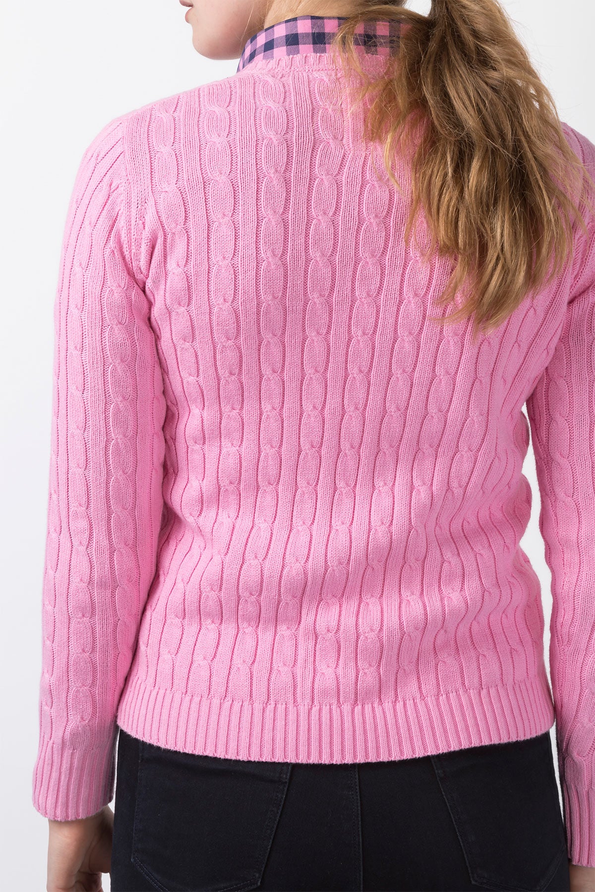 Ladies Cable Knit V Neck Jumper UK Rydale