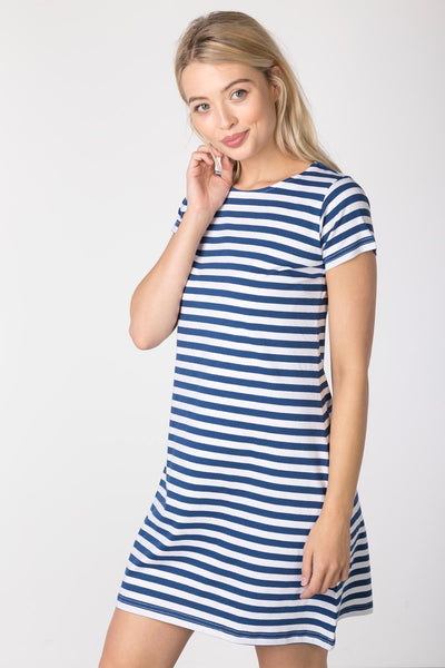 Ladies Cayton Bay Striped T-Shirt Dress 