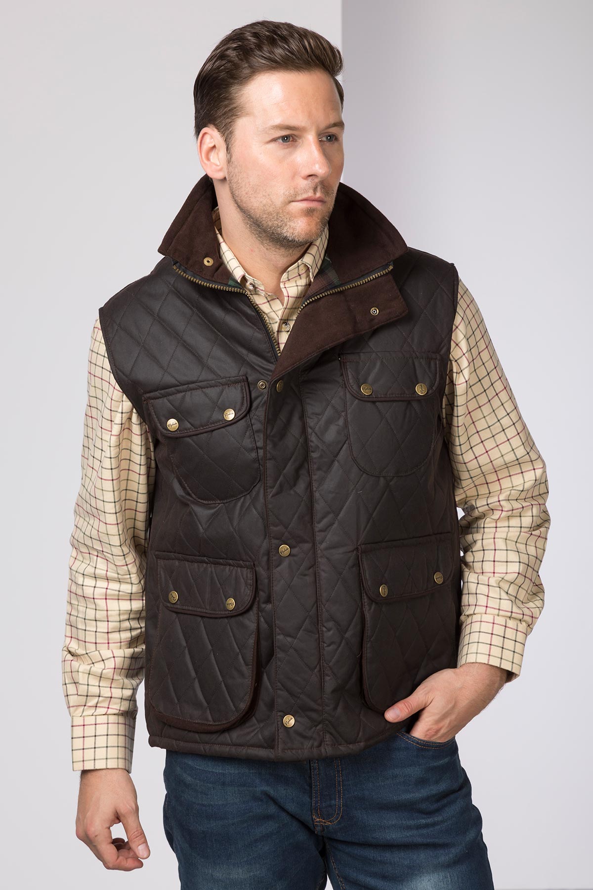 Mens Diamond Quilted Wax Waistcoat UK | Rydale