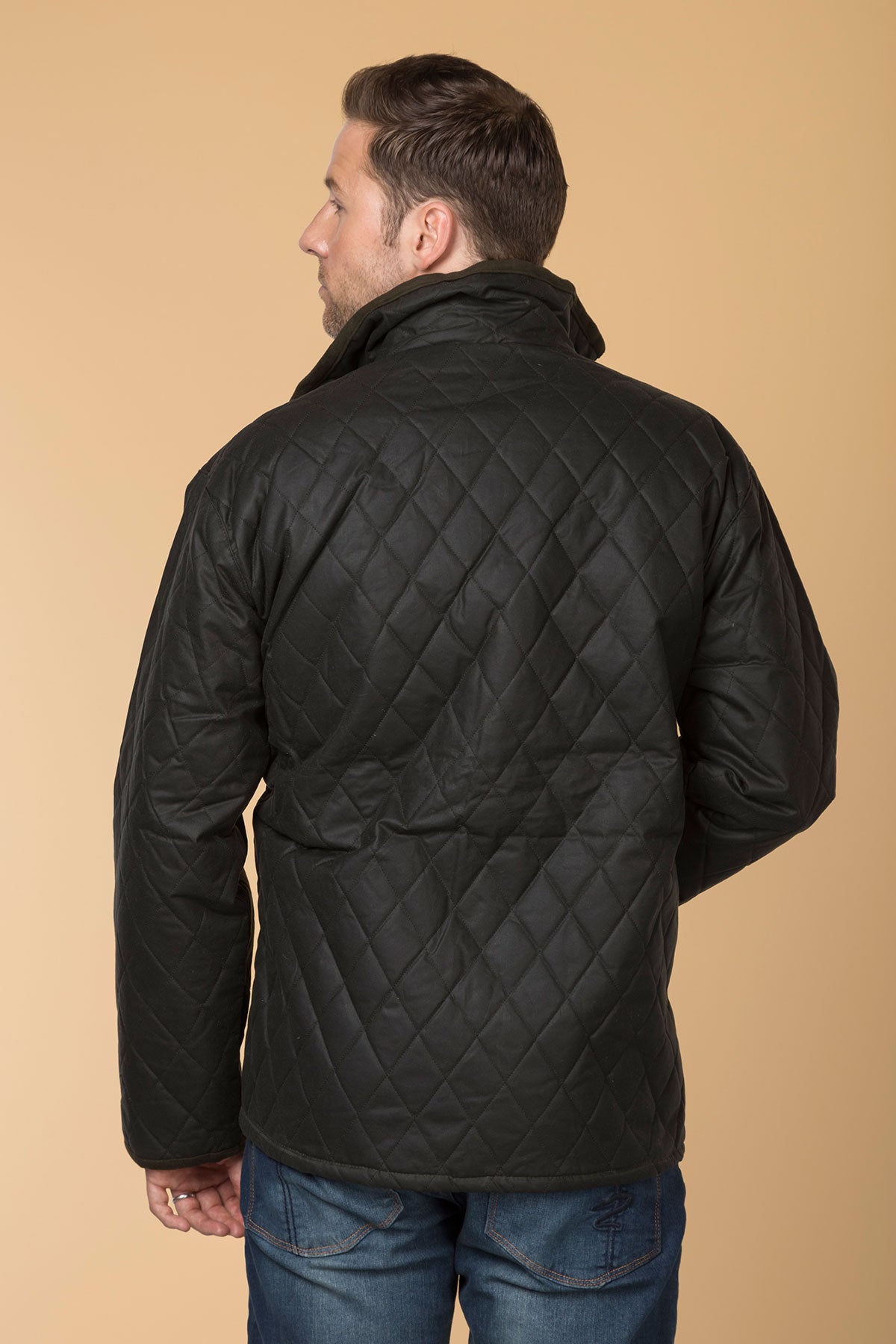 Mens Diamond Quilted Wax Jacket UK Cotton Wax Jacket Rydale