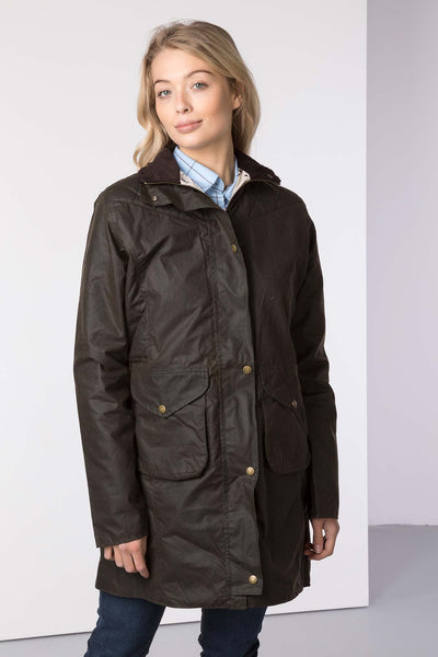 womens waxed parka coat