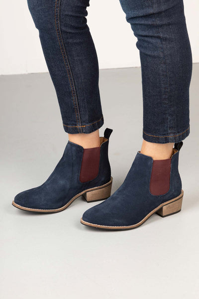 Ladies Suede Chelsea Boots With Heel UK 